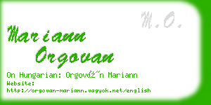 mariann orgovan business card